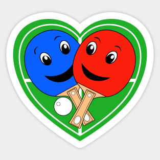 Table Tennis Valentines Doubles Partners Sticker